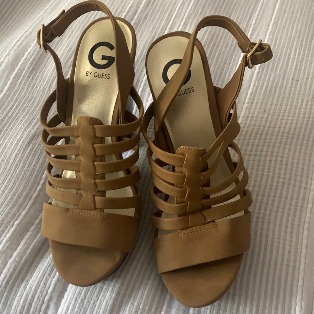 Guess block heel wedge sandals
